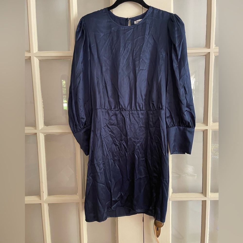 Reformation Navy Cocktail Dress